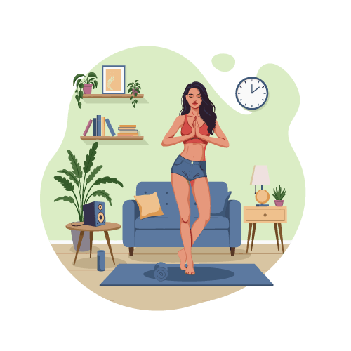 bien-être-maison (1) femme faisant du yoga bien-être maison