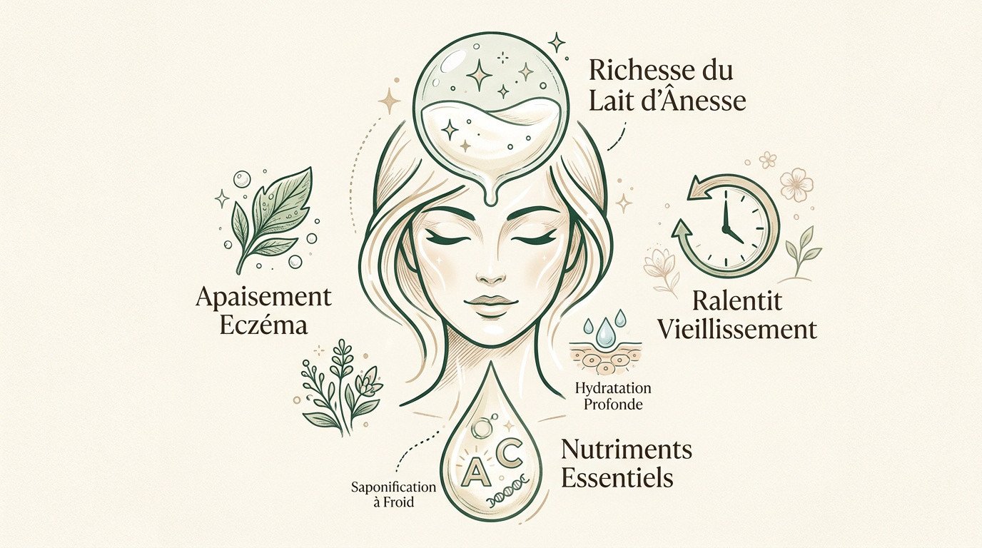 Savon artisanal au lait d'ânesse aux propriétés hydratantes et anti-âge