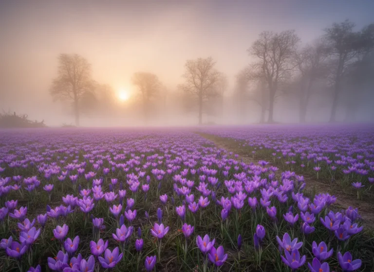 champ crocus sativus fleurs safran origine histoire millénaire