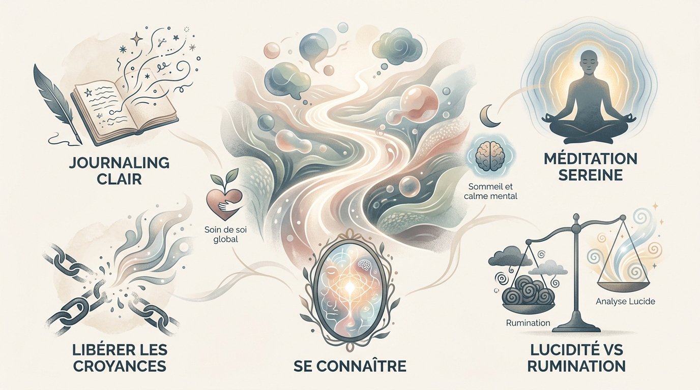 Personne en séance de journaling pour une introspection constructive