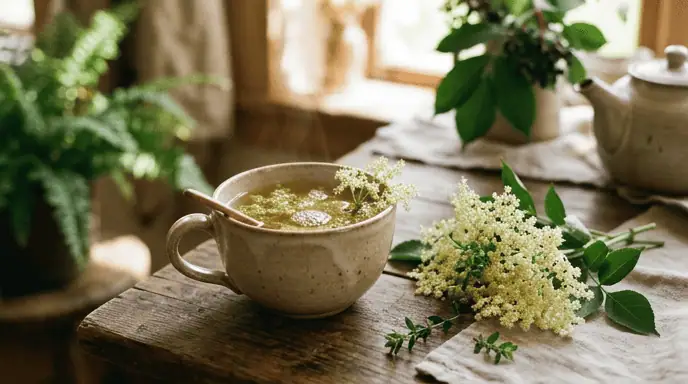 tisane fleurs de sureau bienfaits santé voies respiratoires