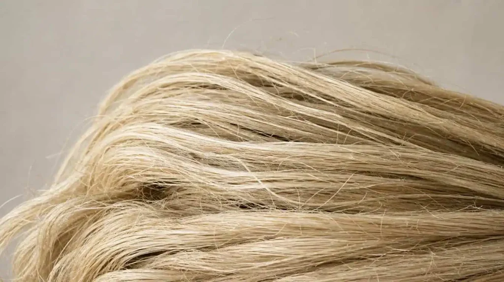 fibres de lin brut naturel texture gros plan