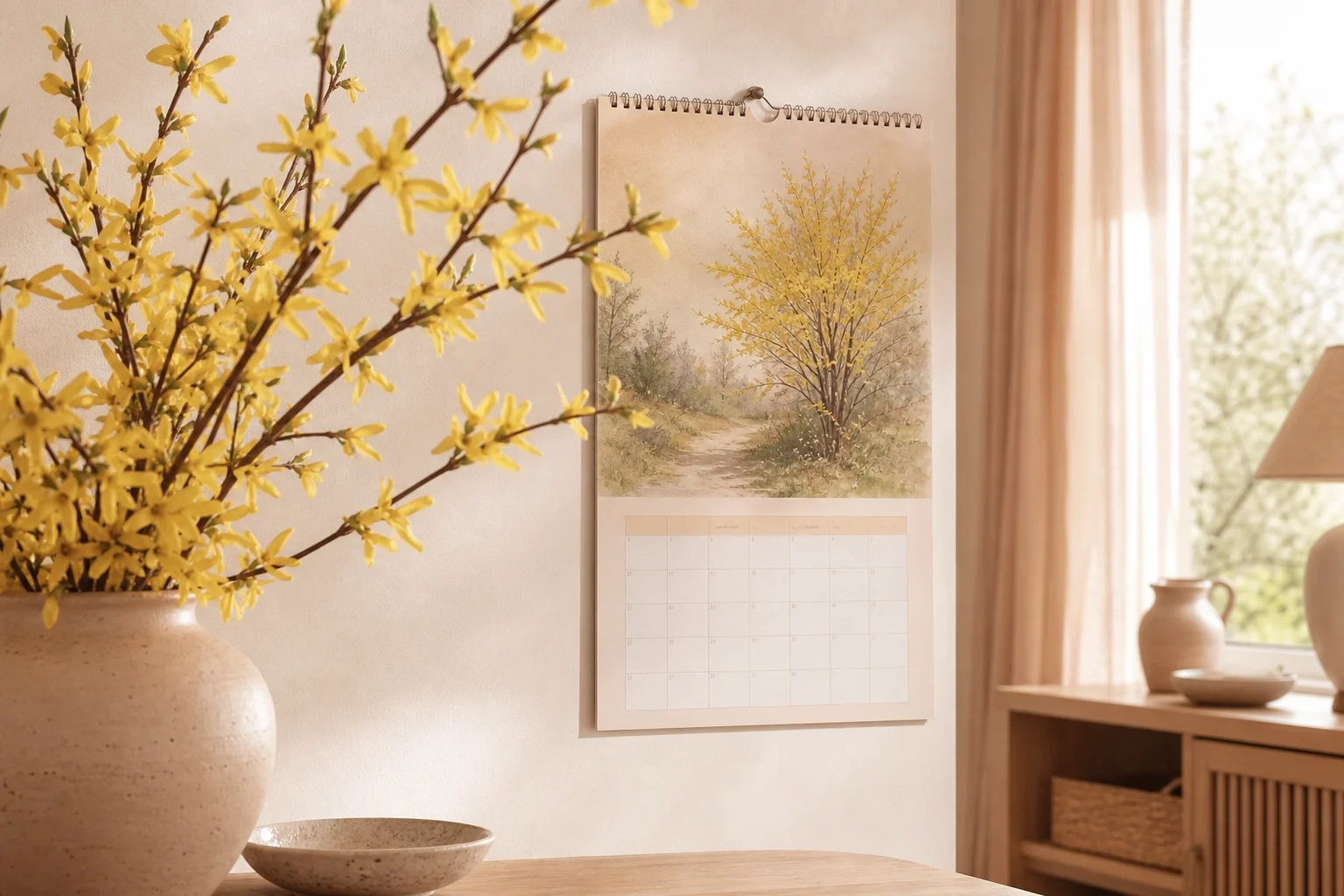 Calendrier montrant quand tailler les forsythias selon la saison