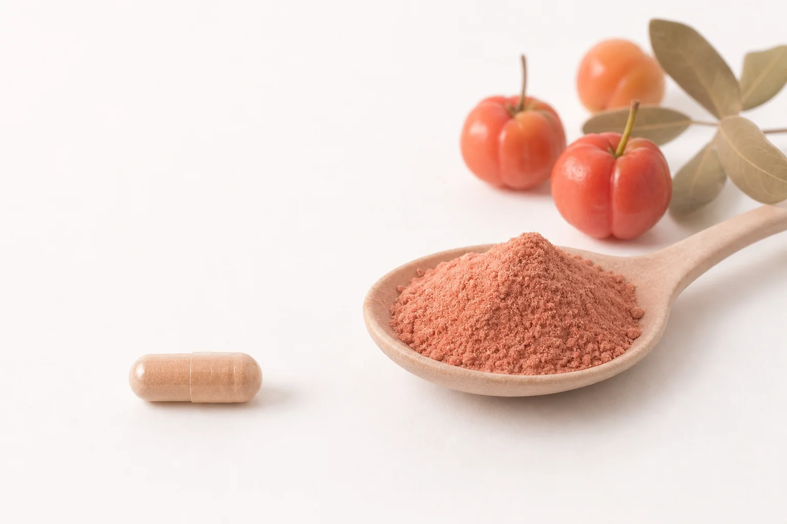 Comparaison vitamine C naturelle de l'acérola et vitamine C synthétique