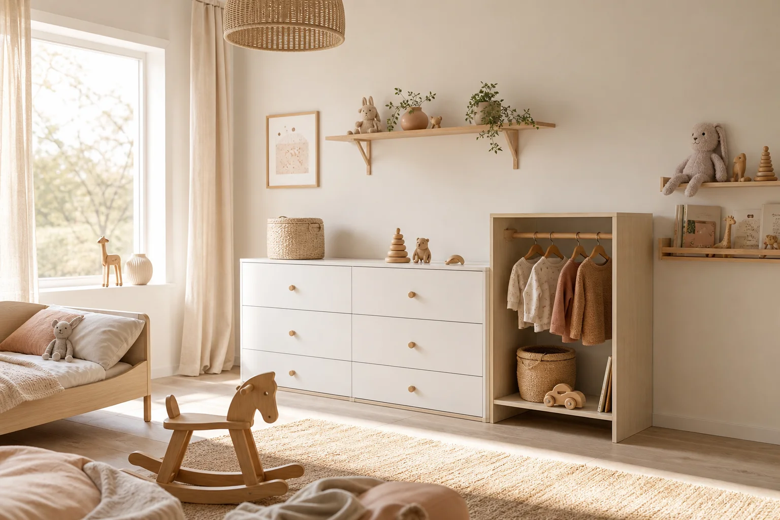 meubles de rangement chambre enfant à hauteur d'enfant pratiques