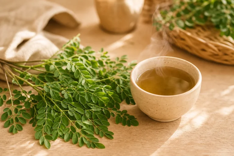 moringa bienfaits thé ou tisane feuilles fraîches et infusion